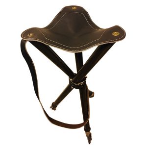 Traditional Wooden Tripod Stool With Metal Spikes